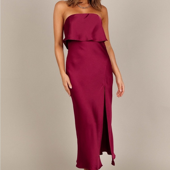 Petal & Pup Dresses & Skirts - NWT Petal & Pup Vienna Strapless Midi Dress, Berry, Women’s Size Large